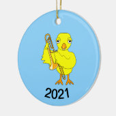 Trombone Chick Keramik Ornament (Links)