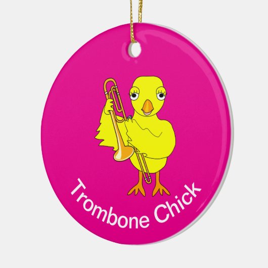 Trombone Chick Keramik Ornament (Links)