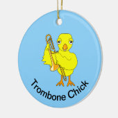 Trombone Chick Keramik Ornament (Links)