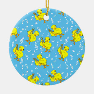 Trombone Chick Musiknoten Keramik Ornament