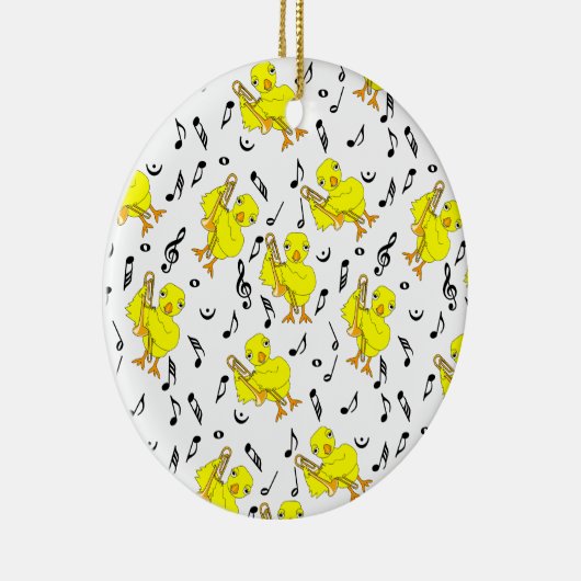 Trombone Chick Musiknoten Keramik Ornament (Rechts)