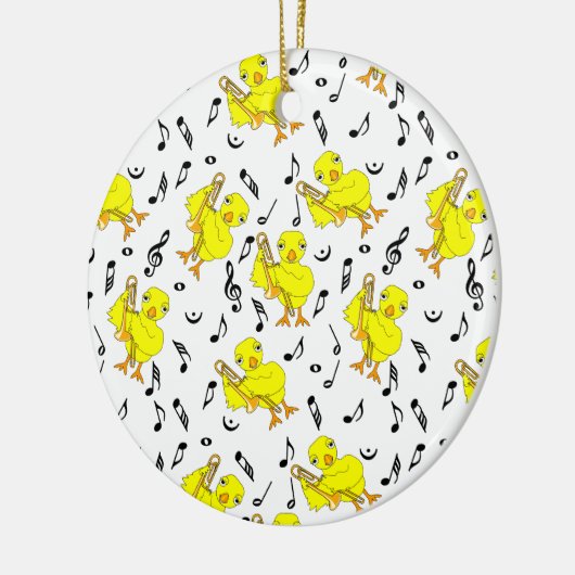 Trombone Chick Musiknoten Keramik Ornament (Links)