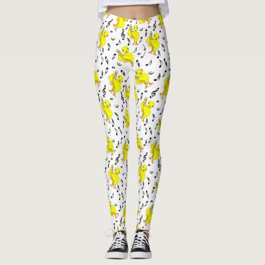 Trombone Chick Musiknoten Leggings (Vorderseite)