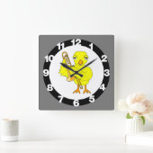 Trombone Chick Quadratische Wanduhr (Zuhause)