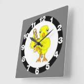 Trombone Chick Quadratische Wanduhr (Winkel)