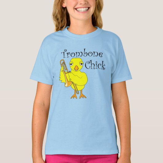 Trombone-Chick-Text T-Shirt (Vorderseite)