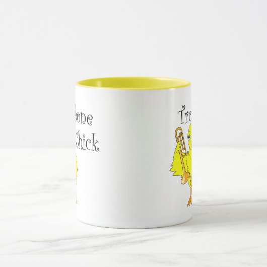 Trombone-Chick-Text Tasse (Zentrum)