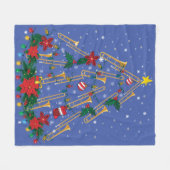 Trombone Christmas Tree Ornaments Funny Music Band Fleecedecke (Vorderseite (Horizontal))