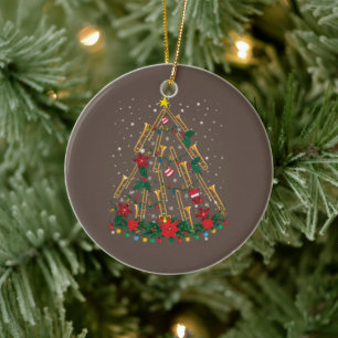 Trombone Christmas Tree Ornaments Funny Music Band Keramik Ornament