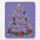 Trombone Christmas Tree Ornaments Funny Music Band Mousepad (Vorne)