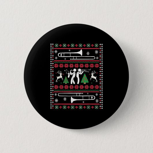 Trombone Christmas Ugly Trombonist Jazz Music Marc Button (Vorderseite)