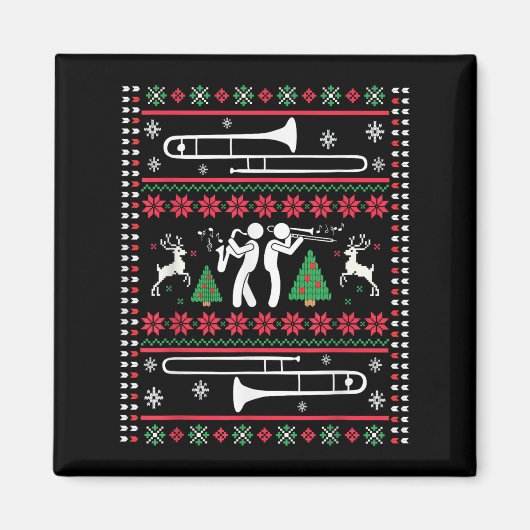 Trombone Christmas Ugly Trombonist Jazz Music Marc Magnet (Vorne)