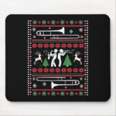 Trombone Christmas Ugly Trombonist Jazz Music Marc Mousepad (Vorne)
