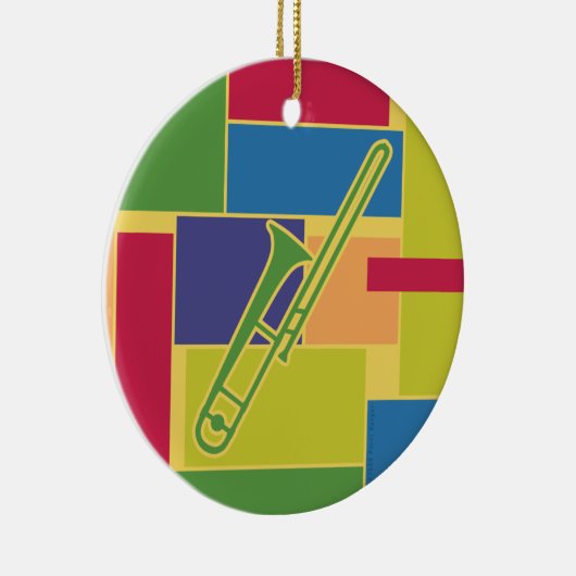 Trombone Colorblocks Verzierung Keramik Ornament (Rechts)