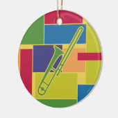 Trombone Colorblocks Verzierung Keramik Ornament (Links)