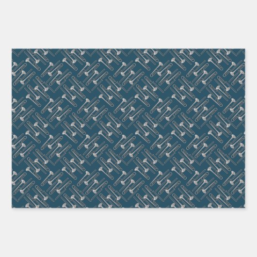 Trombone Crosshatch Geschenkpapier Set (Vorderseite 2)