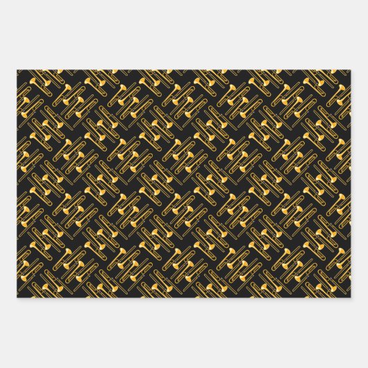 Trombone Crosshatch Geschenkpapier Set (Vorderseite)