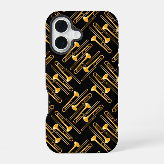 Trombone Crosshatch iPhone 16 Hülle (Rückseite)