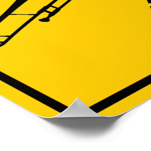 Trombone Crossway-Zeichen Poster (Ecke)