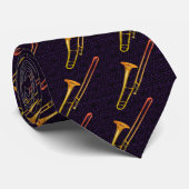 Trombone Dark Lila Neck Tie Krawatte (Gerollt)