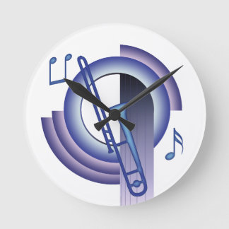 Trombone Deco2 Runde Wanduhr