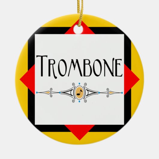 Trombone-Dekorationslinie Keramik Ornament (Vorne)