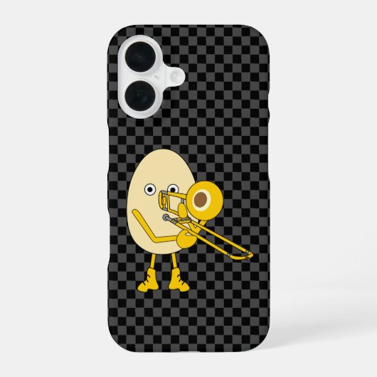 Trombone Egghead iPhone 16 Hülle (Rückseite)
