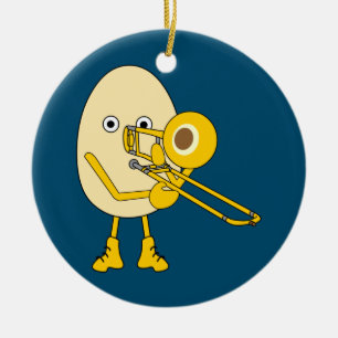 Trombone Egghead Keramik Ornament