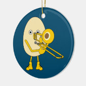 Trombone Egghead Keramik Ornament (Links)