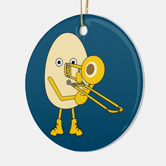 Trombone Egghead Keramik Ornament (Links)