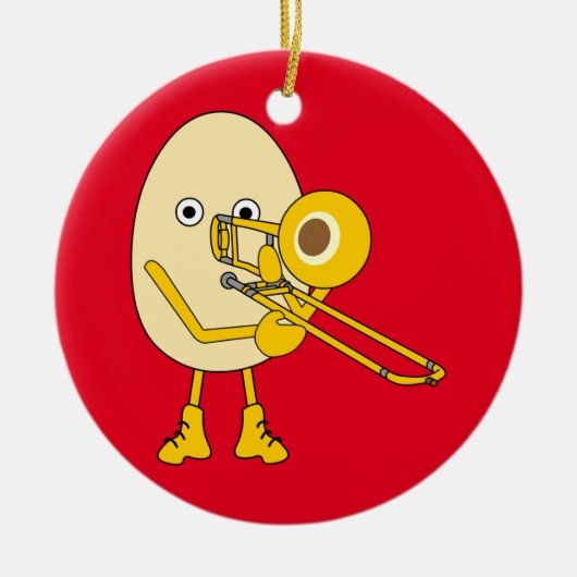 Trombone Egghead Keramik Ornament (Vorne)