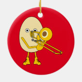 Trombone Egghead Keramik Ornament (Hinten)