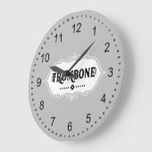 Trombone-Emblem Große Wanduhr (Winkel)