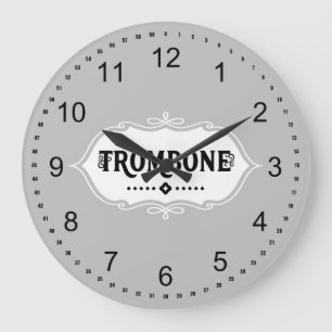 Trombone-Emblem Große Wanduhr