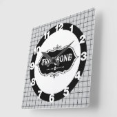 Trombone-Emblem Quadratische Wanduhr (Winkel)