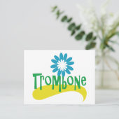 Trombone Fun farbenfrohe Blume Postkarte (Stehend Vorderseite)