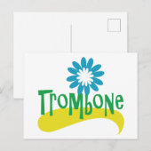 Trombone Fun farbenfrohe Blume Postkarte (Vorne/Hinten)