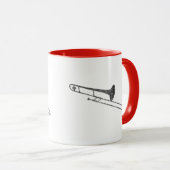 Trombone gestapelte Wortart Schwarzer Text Tasse (VorderseiteRechts)