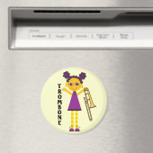 Trombone Girl Magnet (In Situ (Geschirrspüler))