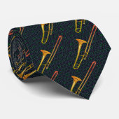 Trombone Green Neck Tie Krawatte (Gerollt)