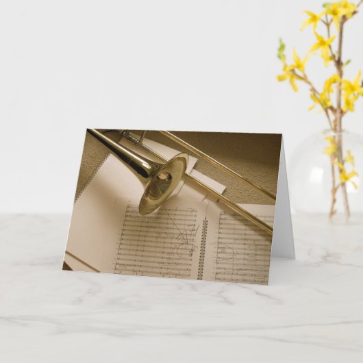 Trombone greeting card karte (Gelbe Blume)