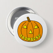 Trombone Halloween Pumpkin Button (Vorne & Hinten)
