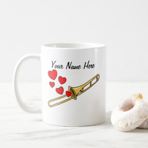 Trombone Hearts Trombonist Brass Musiker Custom Kaffeetasse
