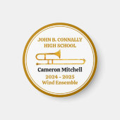 Trombone High School Band Gold Personalisiert Magnet (Vorne)