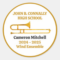 Trombone High School Band Gold Personalisiert