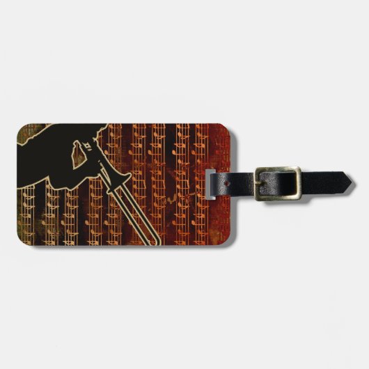 Trombone-ID280 in warmen Tönen Gepäckanhänger (Vorderseite horizontal)