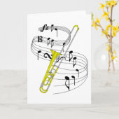 Trombone Karte (Gelbe Blume)