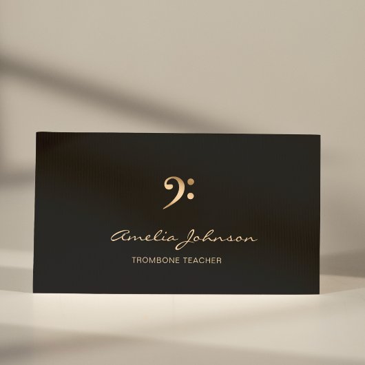 Trombone Lehrer Bass Clef Gold&Black Beruflich Visitenkarte