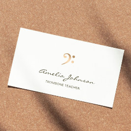Trombone Lehrer Gold Bass Clef Beruflich Visitenkarte