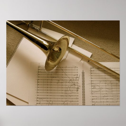 Trombone-Leinwand Poster (Vorne)